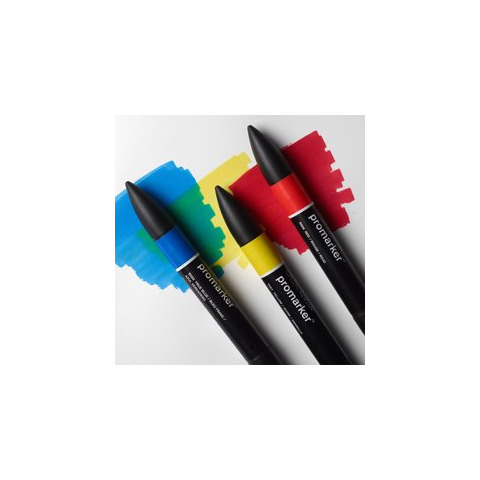 Pennarelli Winsor&Newton Promarker doppia punta fine-larga - conf. 3 pz colori primari - 0290190